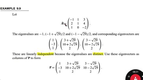 5 Diagonalization Example Part 2 Youtube