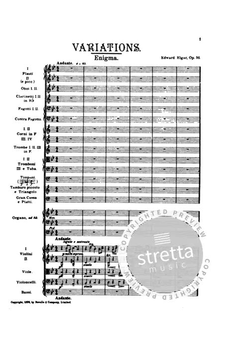 Enigma Variations Op Miniature Score Von Edward Elgar Im Stretta