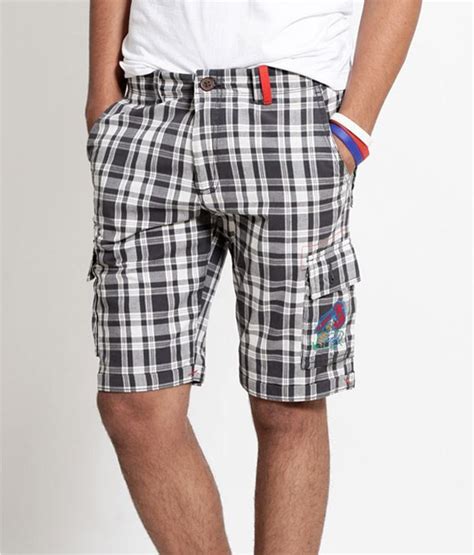 Probase Grey Checkered Shorts Buy Probase Grey Checkered Shorts Online At Low Price In India