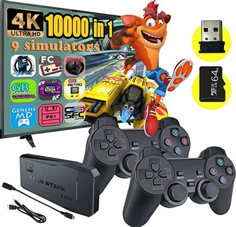 Game Stick Tv 10 Mil Jogos Retro Controles Sem Fio Ps1 Ps2 à venda em