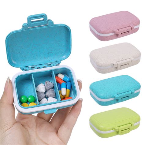 Portable Daily Pill Storage Box 3 Grids Travel Pill Case Box Medicine