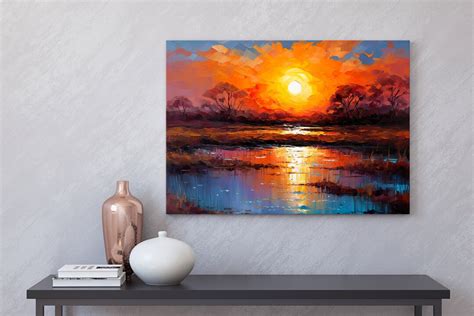 Abstract Savannah Sunset Oil Painting Style Print on Canvas - Etsy