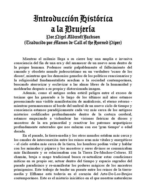 Introduccion Historica A La Brujeria Pdf Pdf Brujería Chamanismo