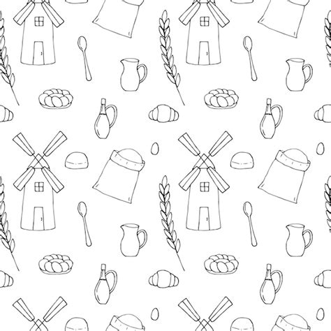 Premium Vector Bakery Seamless Pattern Vector Illustration Hand