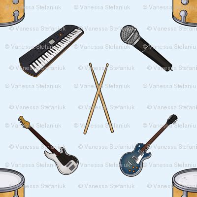 Rock band instruments wallpaper - quietsnooze - Spoonflower