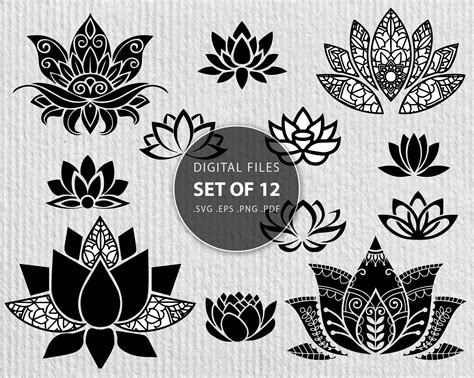 Lotus Mandala Svg Lotus Flower Svg I Love Lotus Svg Water Lily Pdf