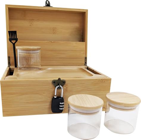 Amazon Wooden Lock Box Bamboo Chest Kit Storage Box With Bamboo