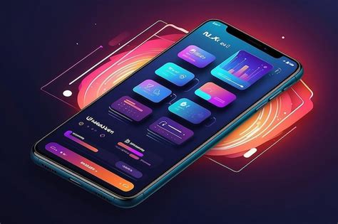 Premium Ai Image Mobile Uiux Concept Illustration