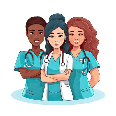 Premium AI Image | Vector illustration of two female Nurses