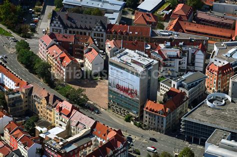 Luftaufnahme Erfurt Umbau und Sanierung des Hochhaus Gebäude