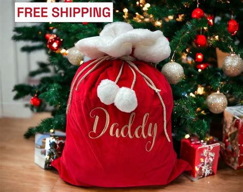 Luxury Velvet Santa Sack Personalized Embroidered Big Santa Bag