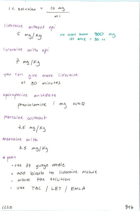 1220. How many mg lidocaine in 1 cc of 1% solution? // Toxic dose of ...