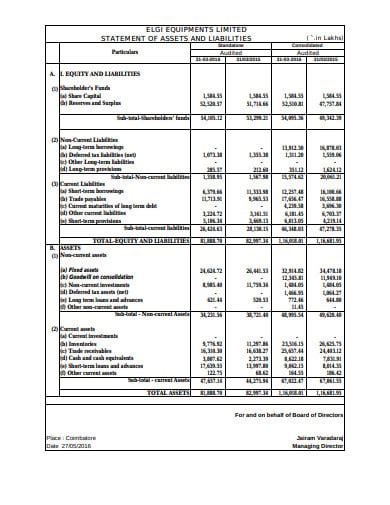 14 Assets And Liabilities Statement Templates In Doc Pdf