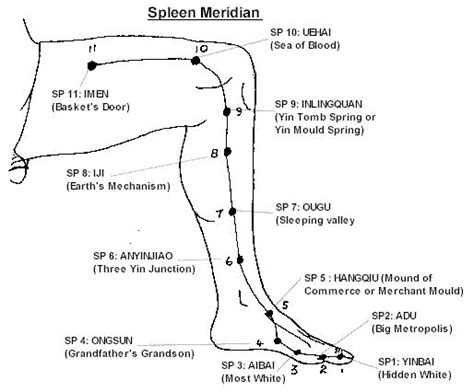 Meridian Acupressure Points Chart Acupressure Acupressure Points