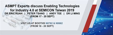 Asm Pacific Technology Experts Discuss Enabling Technologies For Industry 4 0 At Semicon Taiwan