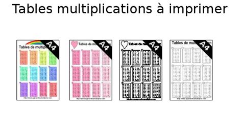 Tables Multiplications à Imprimer