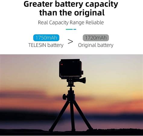 Telesin Battery For Gopro Hero Hero Rechargeable Li Ion Mah