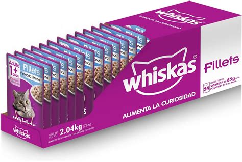 Whiskas Alimento Húmedo para Gatos Sabor Filete Pescado Blanco 85g c