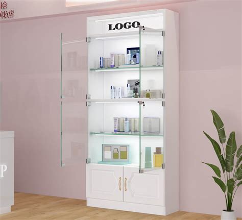 Cosmetic Display Wall Cabinet Retail Makeup Shelf Modern Shampoo