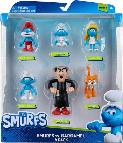 Smurfs VS GARGAMEL 6 Figure Multipack Features 2 Inch Smurfette Papa