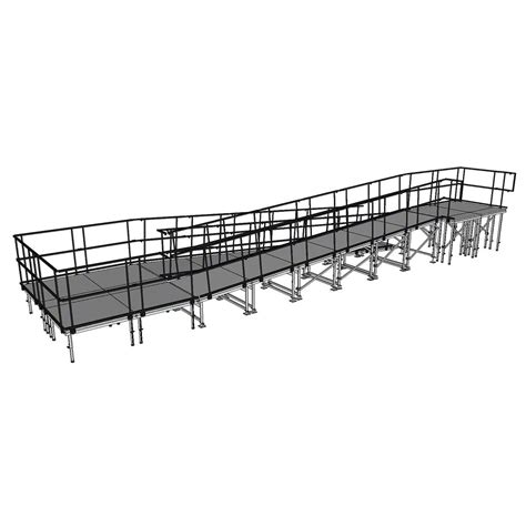 Switchback ADA Wheelchair Ramp for 48"H Stage | StageDrop