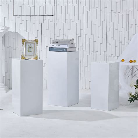 Vincidern Pcs Metal Pedestal Stand For Party White Display Pedestal