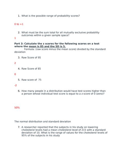 Hsc Homework What Is The Possible Range Of Probability Scores