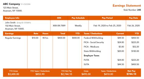 Free Pay Stub Templates | Sample Paystubs Online - 123PayStubs