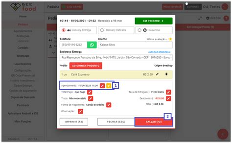 Como Criar Um Pedido Agendado Delivery Entrega Ou Retirada Ajuda BeeFood