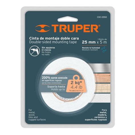 Cinta Doble Cara De 19 Mm X 5 Mts Cdc 1950 Truper GHD TOOLS