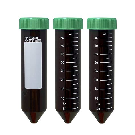 Spl 50 Ml Amber Conical Centrifuge Tube Pp Hdpe Sterile Non Pyrogenic Non Cytotoxic Dnase