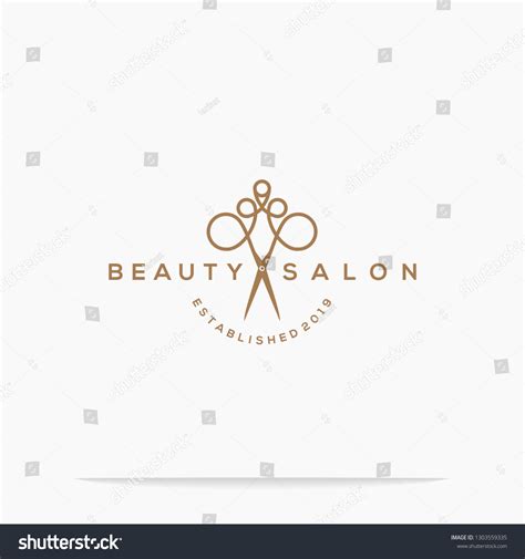 Haircut Salon Logo Scissor Vector Illustration Stock Vector (Royalty ...