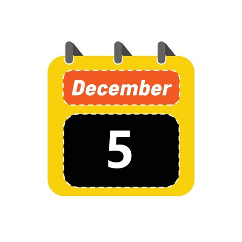 December 5 Daily Calendar 26613091 Vector Art at Vecteezy