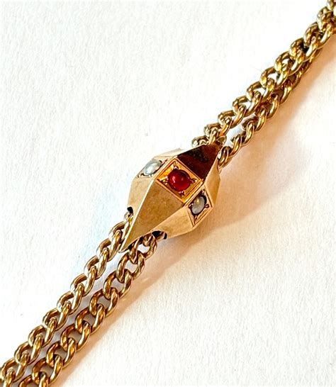 Vintage Slide Chain Necklace Antique Victorian Lorgnette Gold Filled