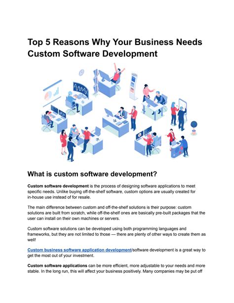 Top 5 Reasons Why Your Business Needs Custom Software Development By