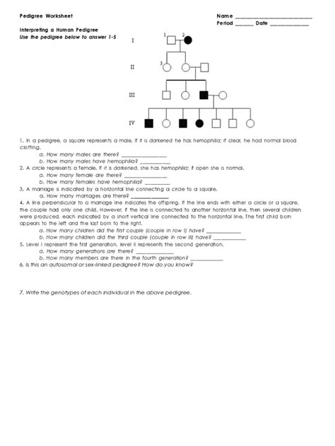 Fillable Online Copy Of Pedigree Worksheet Docx Fax Email Print Pdffiller