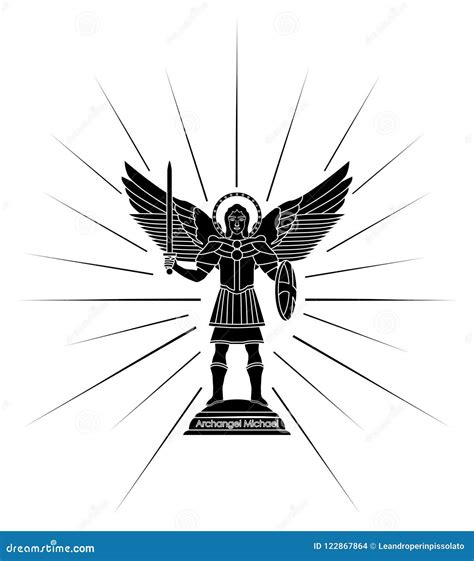 Archangel Michael Black Fill Vector Illustration Cartoondealer