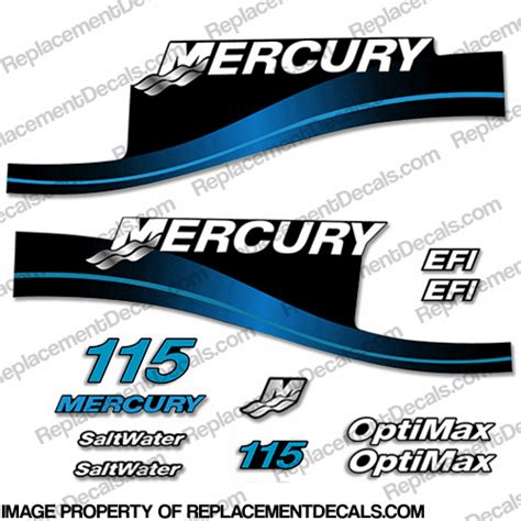 Mercury 115hp Efioptimax Decal Kit Blue