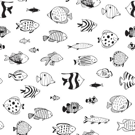 Premium Vector Tropical Fish Vector Seamless Pattern