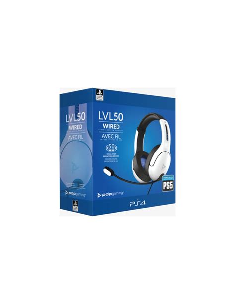 Headset Pdp Lvl50 Wired Stereo Gaming Blanco Ps5 Ps4