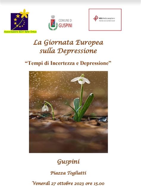 Giornata Europea Sulla Depressione Convegno A Guspini Il Ottobre