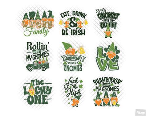 St Patricks Day Gnome SVG in SVG/DXF/EPS/JPG/PNG • OhMyCuttables