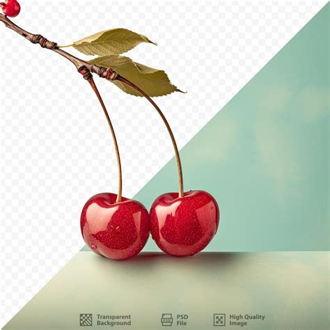 Cerezas En Rojo Sobre Fondo Transparente Archivo Psd Premium