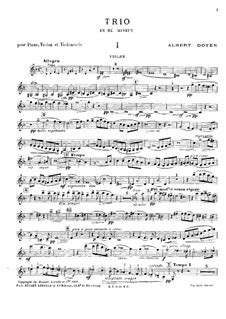 Piano Trio In D Minor Op 15 By A Doyen Sheet Music On MusicaNeo