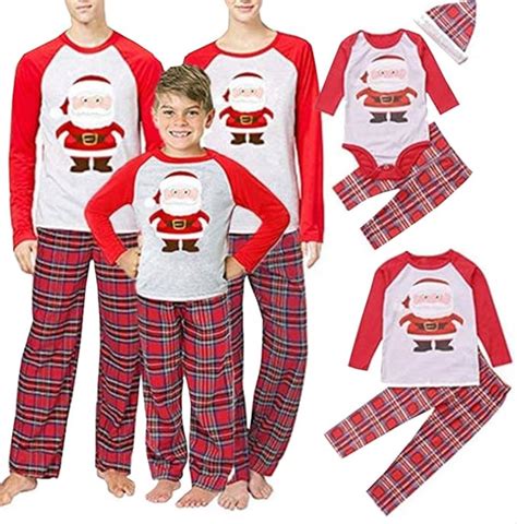 Wamvp Weihnachten Familien Pyjama Schlafanzug Zweiteilige Lang Outfit