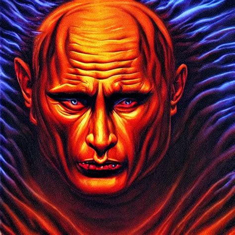 Shocked Face Of Putin Demon Hell Hyper Realistic Stable