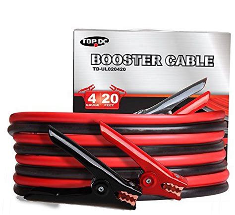 Topdc Ullisted 4 Gauge 250amp 20 Feet Heavy Duty Battery Jumper Cables