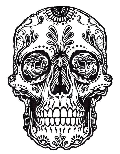 Skull Tattoo Line Art Jos Gandos Coloring Pages For Kids Clipart