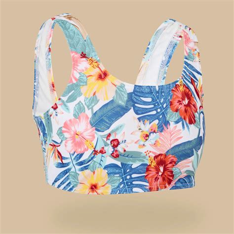 Bikini Oberteil Mädchen Bustier Lana 500 Glory White Weiß von Decathlon ansehen