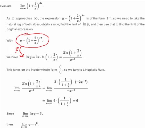 Limits How To Evaluate Lim X To Infty Left 1 Frac 2 X